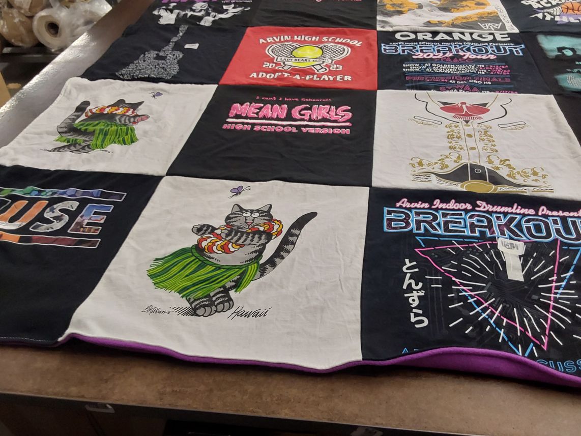 T-shirt quilt from arvin high school by Jennifer from CA