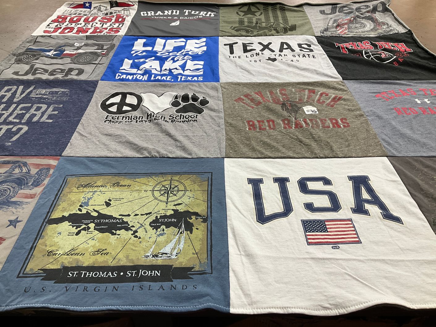 T-shirt quilt featuring texas tech university red raiders by Collins from TX