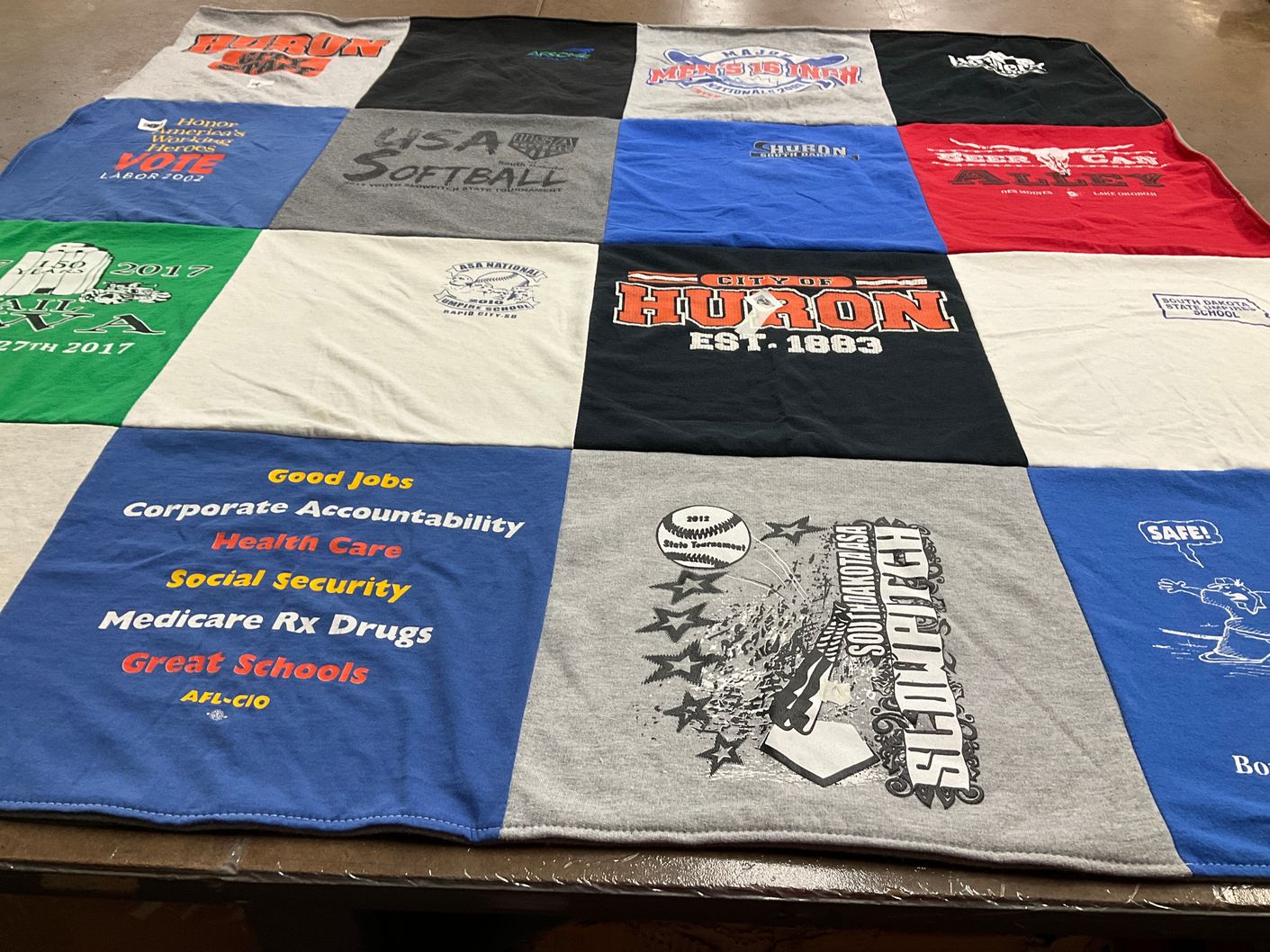 T-shirt quilt from huron high school by Chris from SD