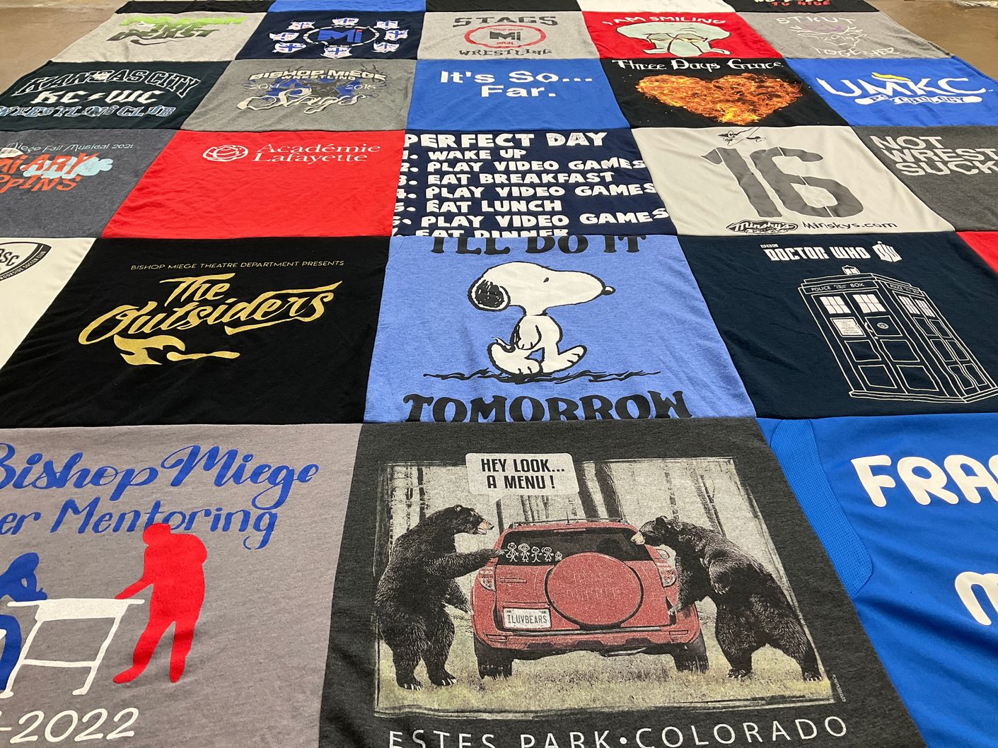 T-shirt quilt from university of missouri-kansas city by Sheila from KS