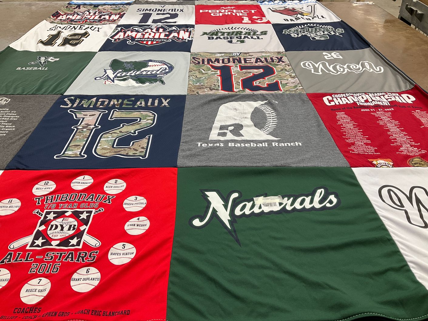 T-shirt quilt featuring naturals by Ashley from LA