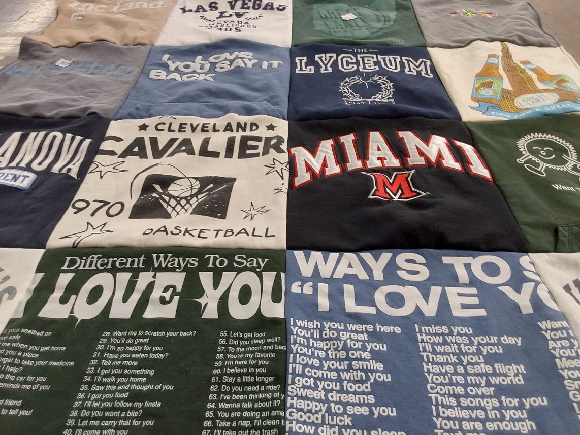 T-shirt quilt from villanova university, miami university by Lily from OH