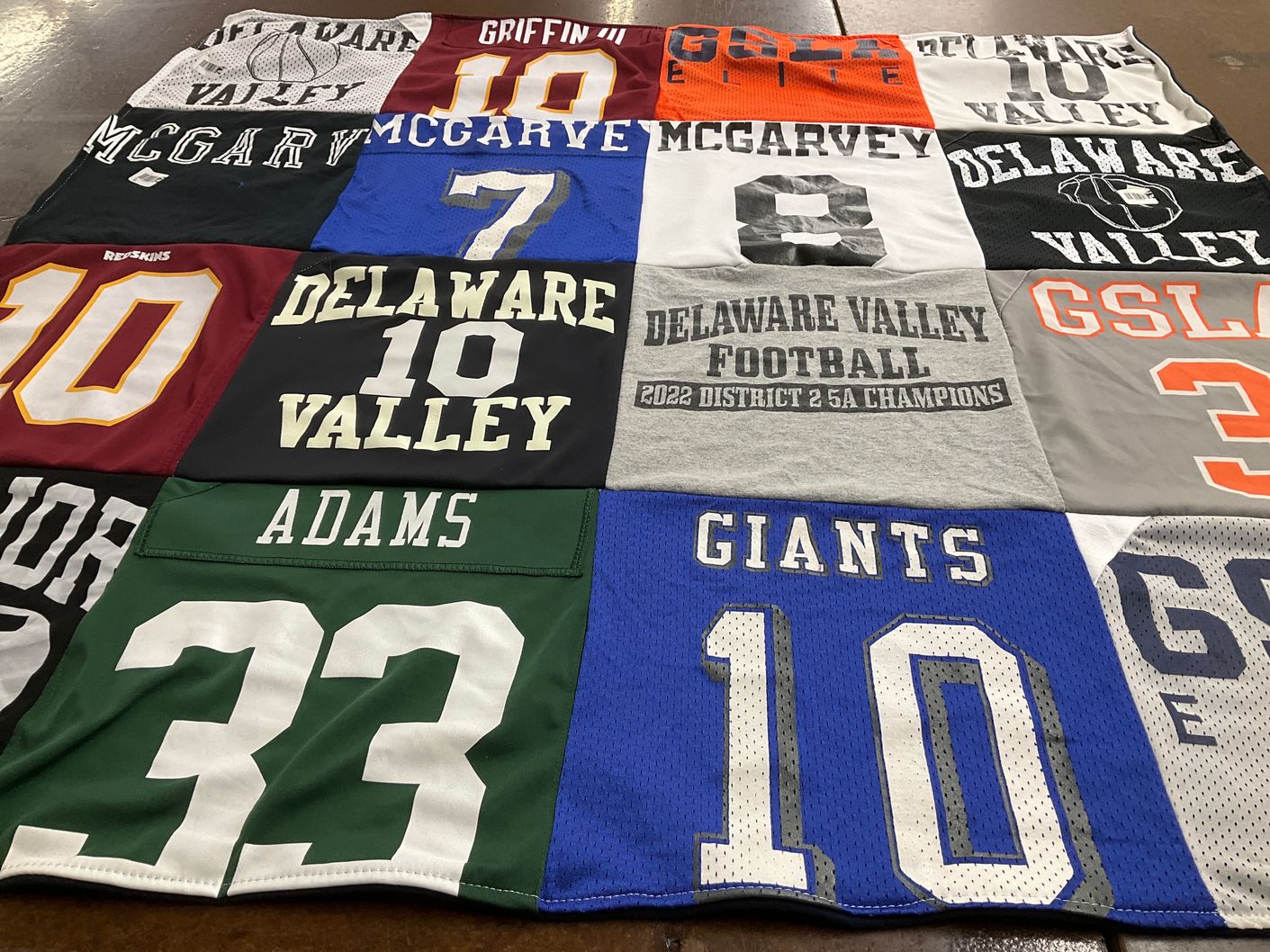 T-shirt quilt featuring giants, delaware valley football by Shannon from PA