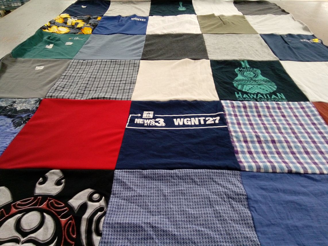 T-shirt quilt with television, hawaii themes by TRACY from VA