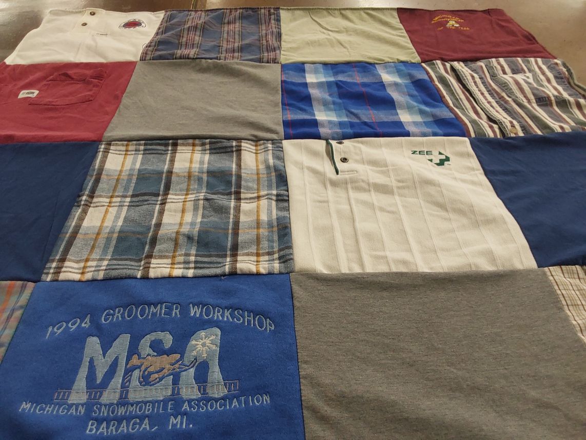 T-shirt quilt with snowmobiling themes by Heidi from MI