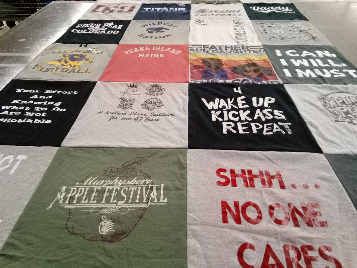 T-shirt quilt featuring titans, wildcats by Kerri from KS