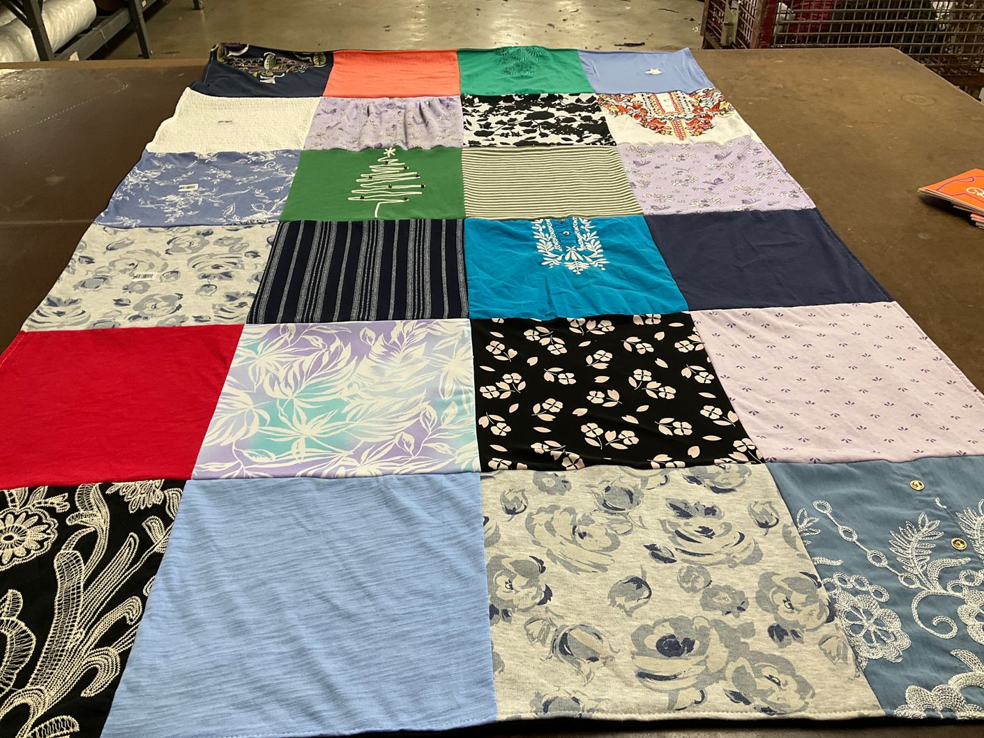 T-shirt quilt with quilting themes by Karen from LA