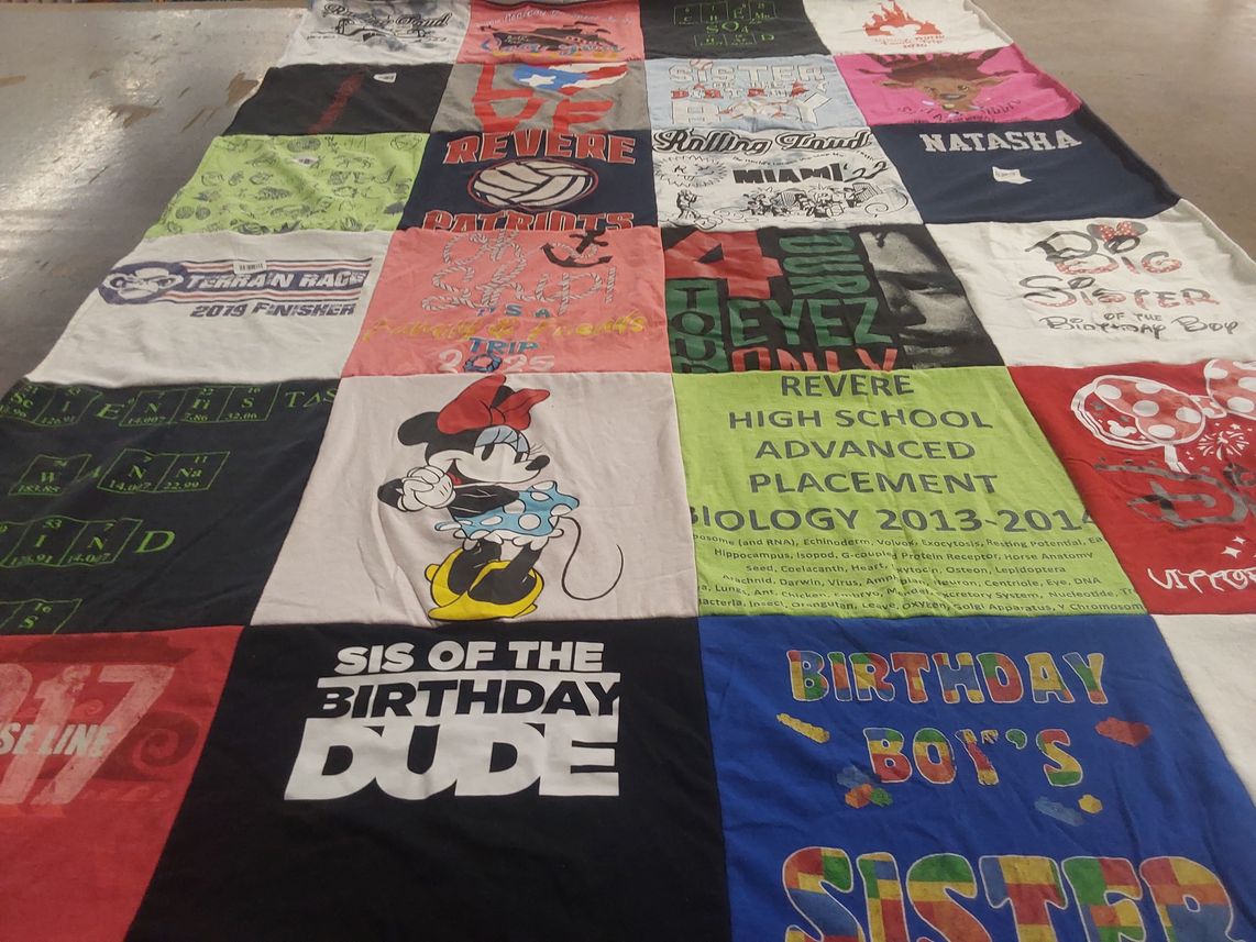 T-shirt quilt featuring revere patriots by Natasha from NH