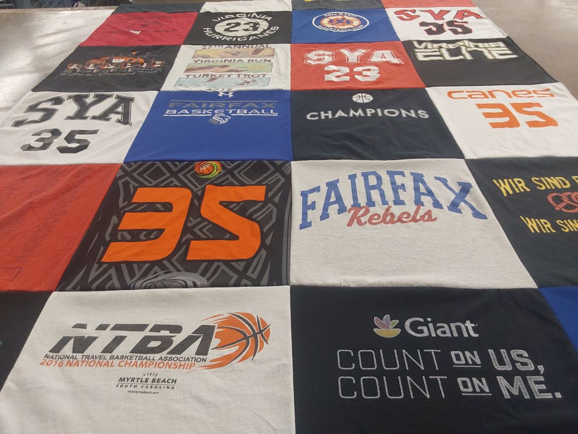 T-shirt quilt featuring synergy youth athletics by Donna from VA