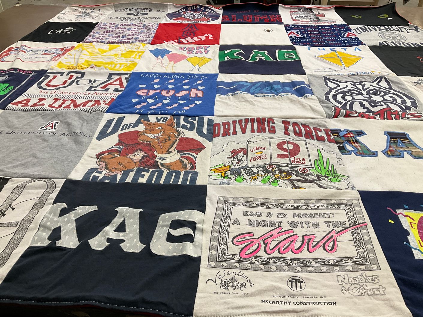 T-shirt quilt featuring arizona wildcats by Christine from AZ
