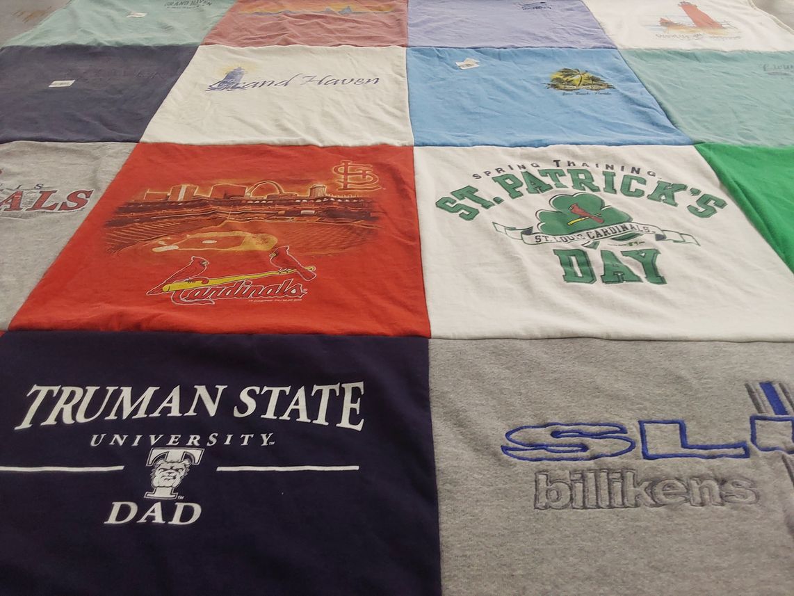 T-shirt quilt featuring st. louis cardinals, saint louis university by Maddie from MO