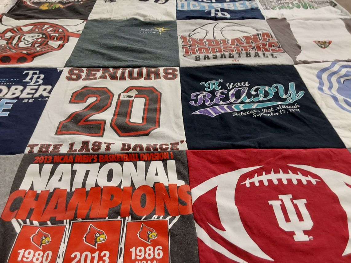 T-shirt quilt featuring indiana hoosiers by Rebecca from FL