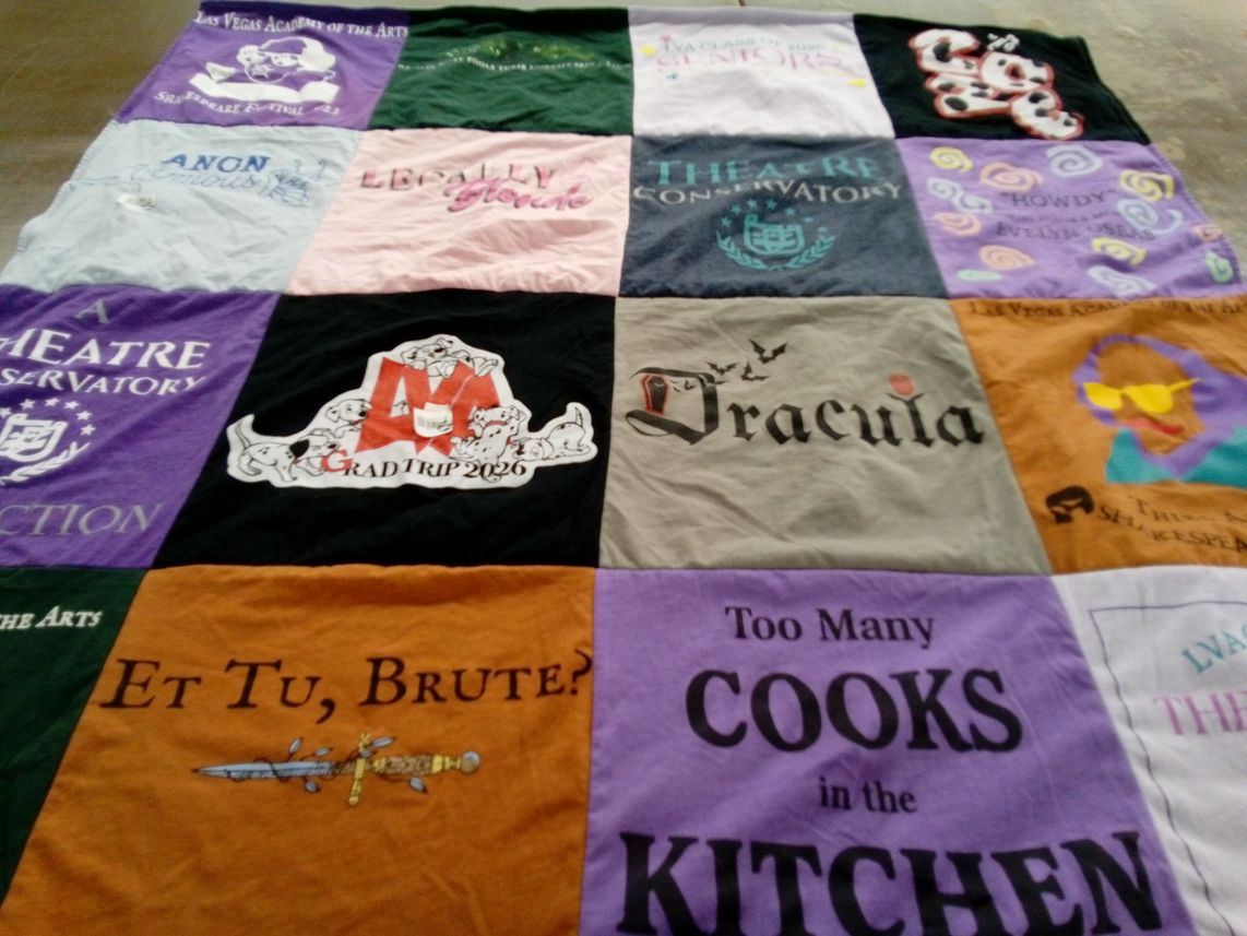 T-shirt quilt from las vegas academy of the arts by Penny from NV