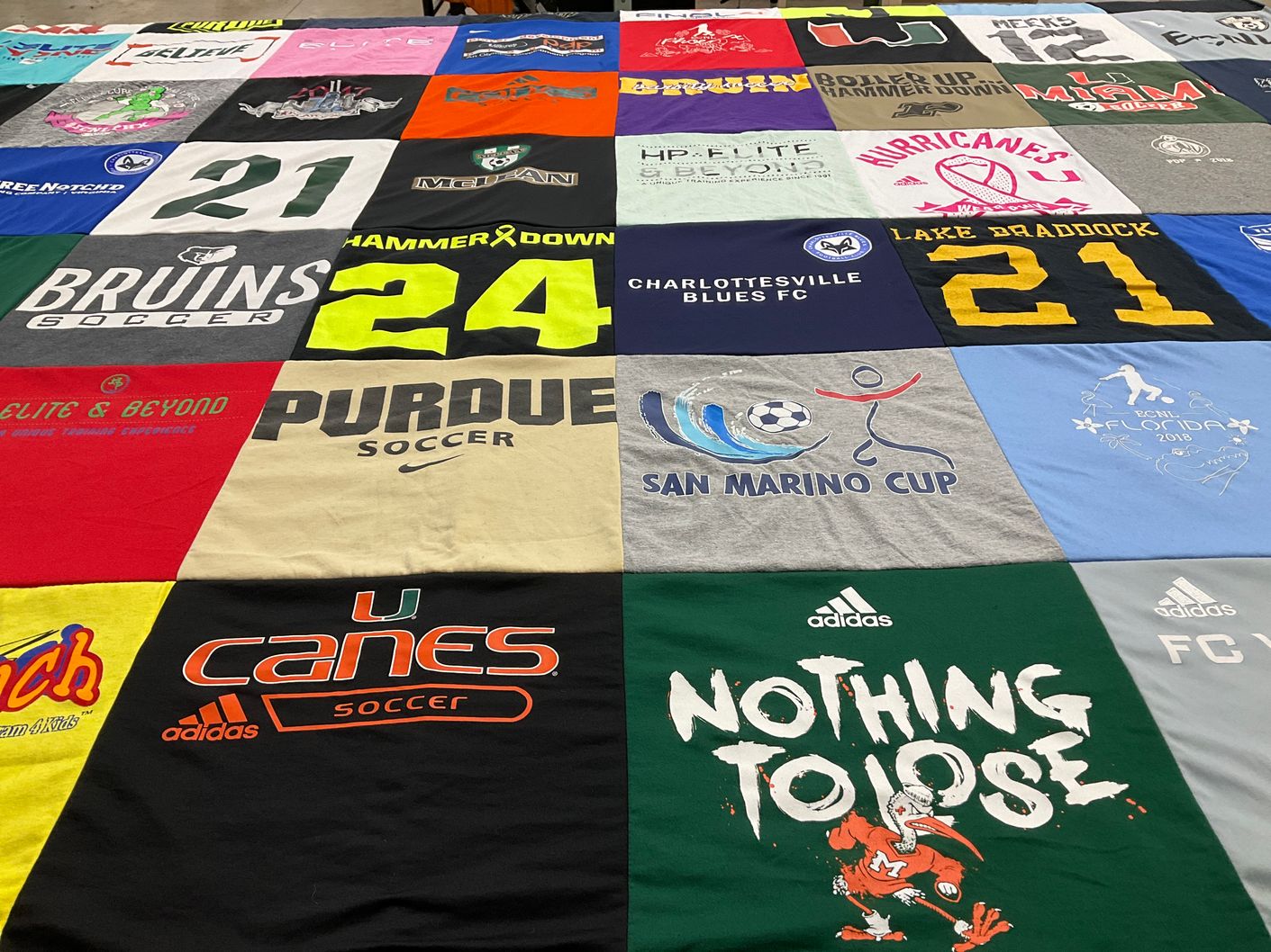 T-shirt quilt featuring lake braddock soccer, charlottesville blues fc by Lauren from VA