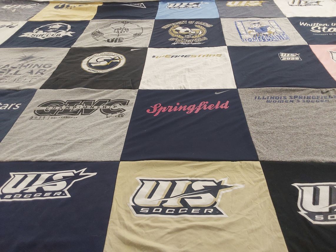 T-shirt quilt featuring university of illinois at springfield women's soccer by Heather from TX