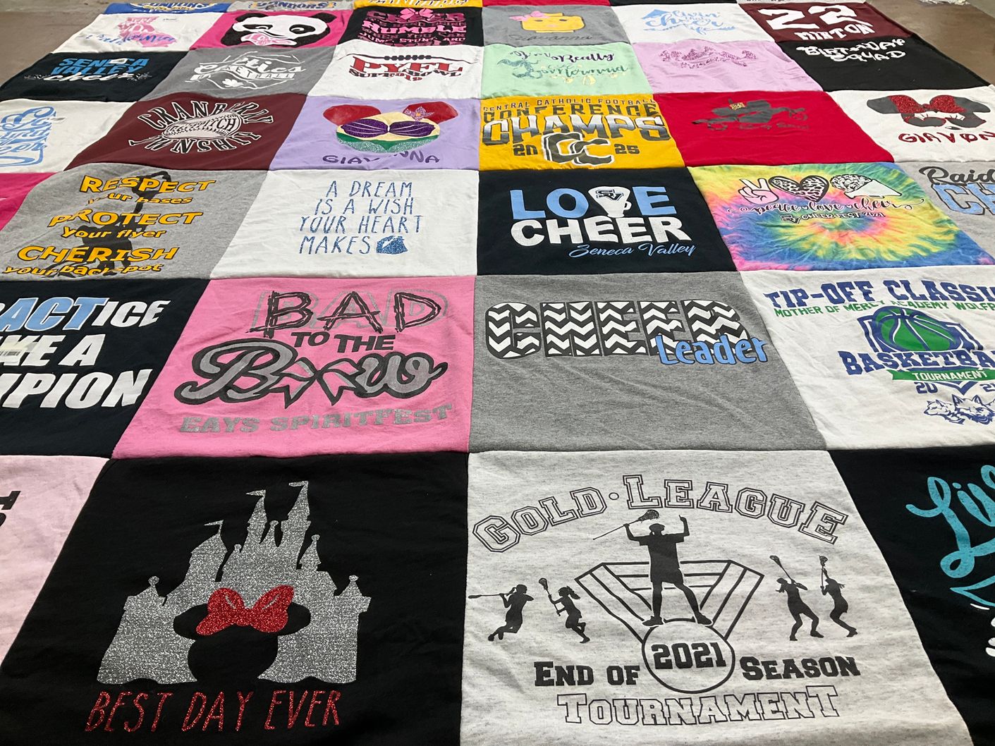 T-shirt quilt from central catholic high school, bensalem valley high school by Nicalena from PA