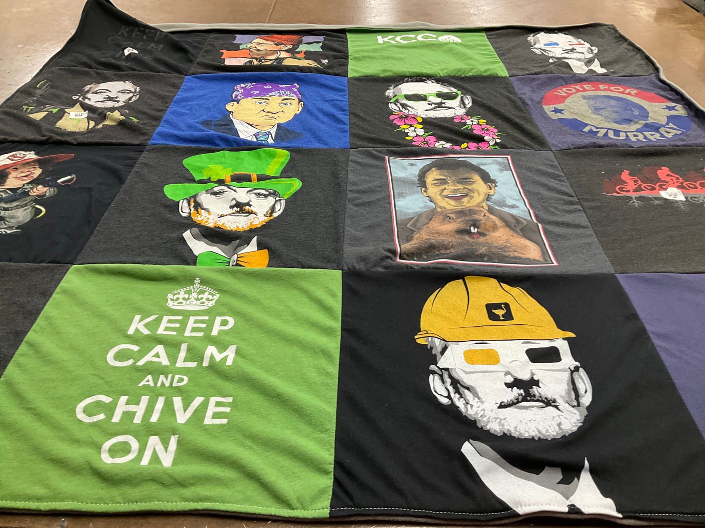 T-shirt quilt with comedy, movies themes by Aaron from OH