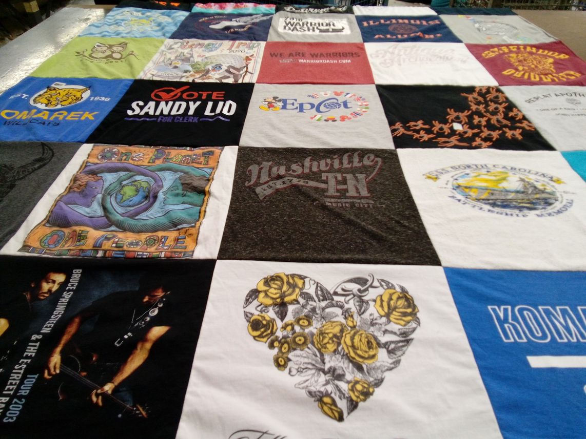 T-shirt quilt from illinois college by Sandy from IL