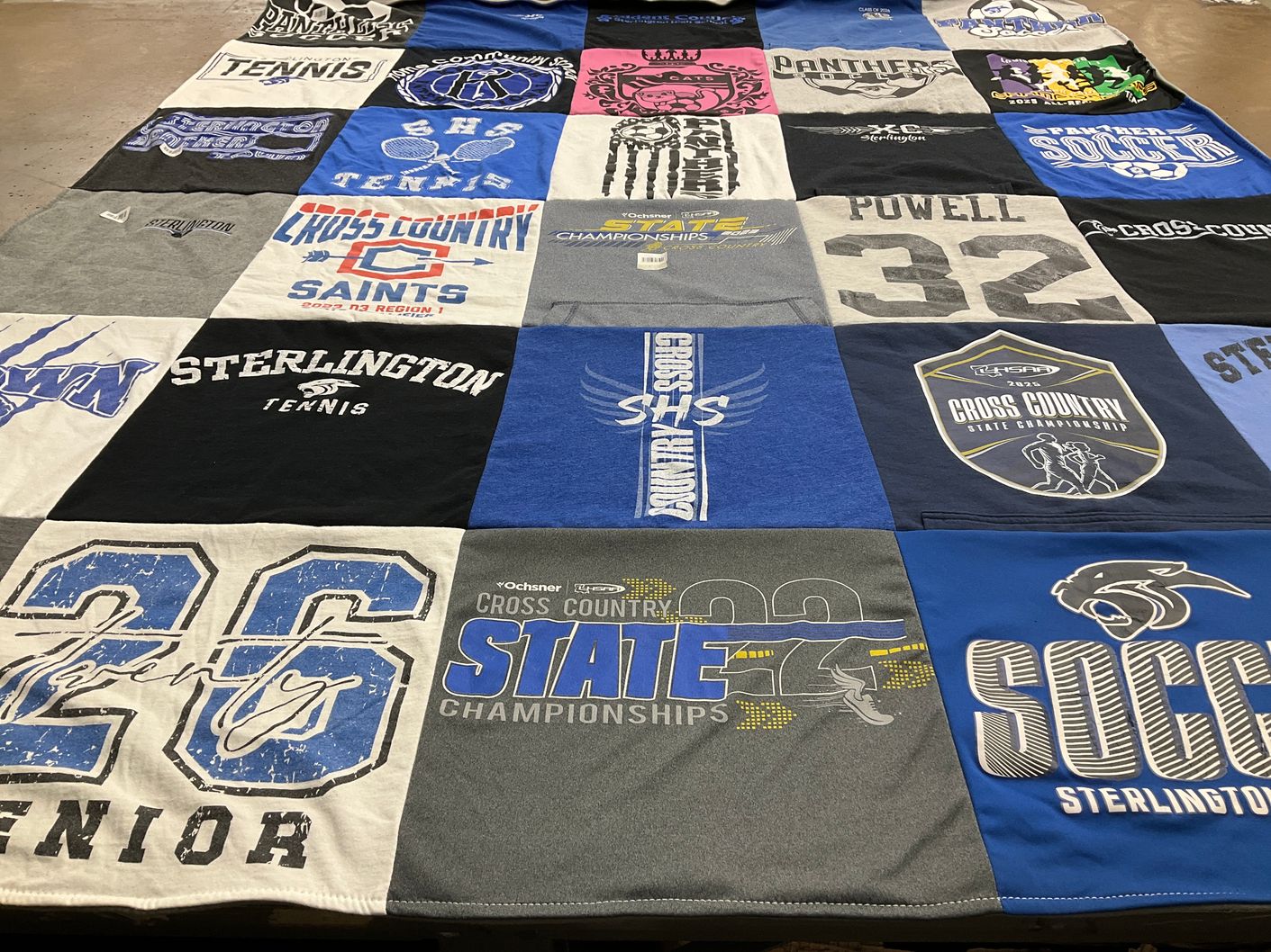 T-shirt quilt featuring sterlington panthers by Nikki from LA