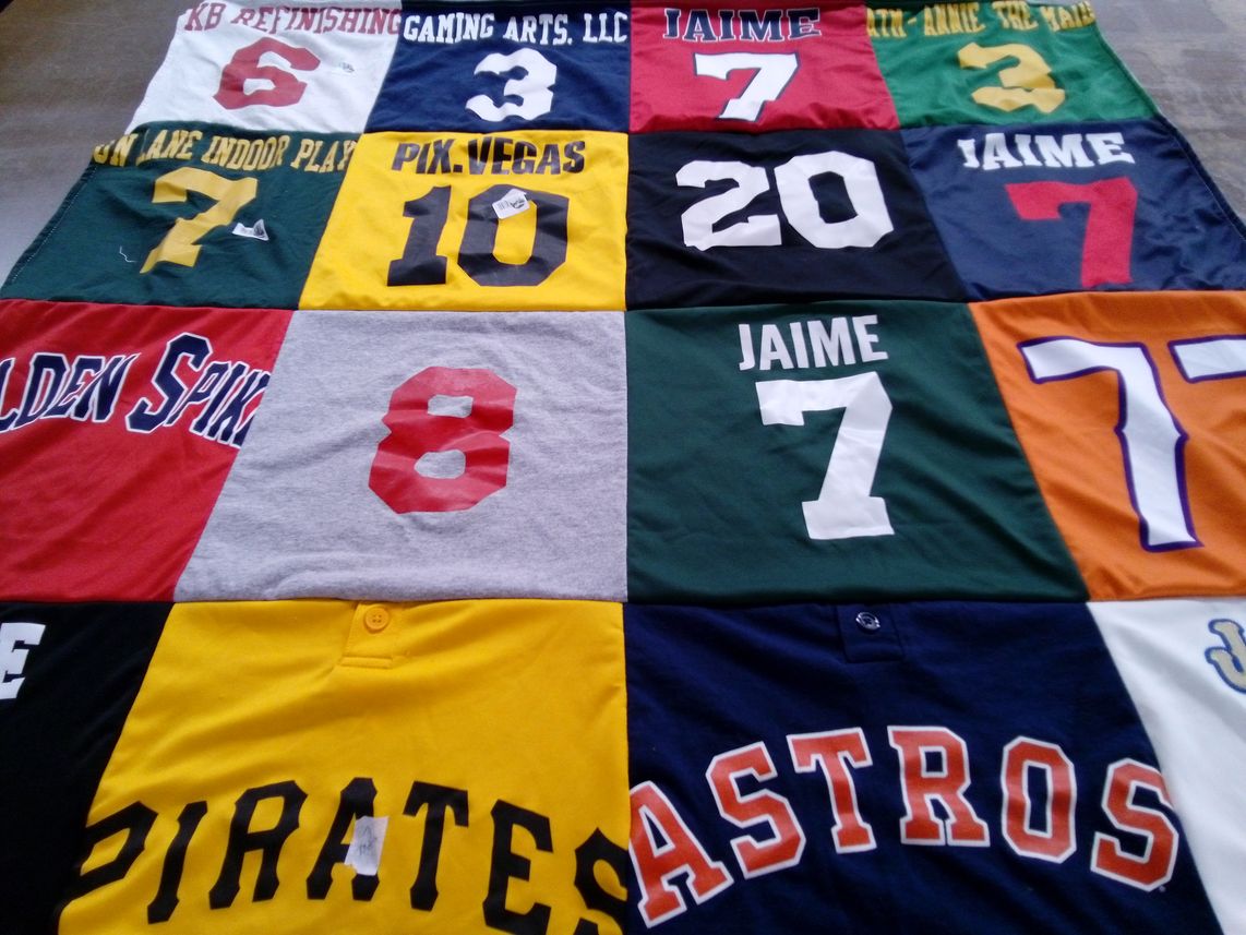 T-shirt quilt featuring pittsburgh pirates, houston astros by Sahvanna from NV