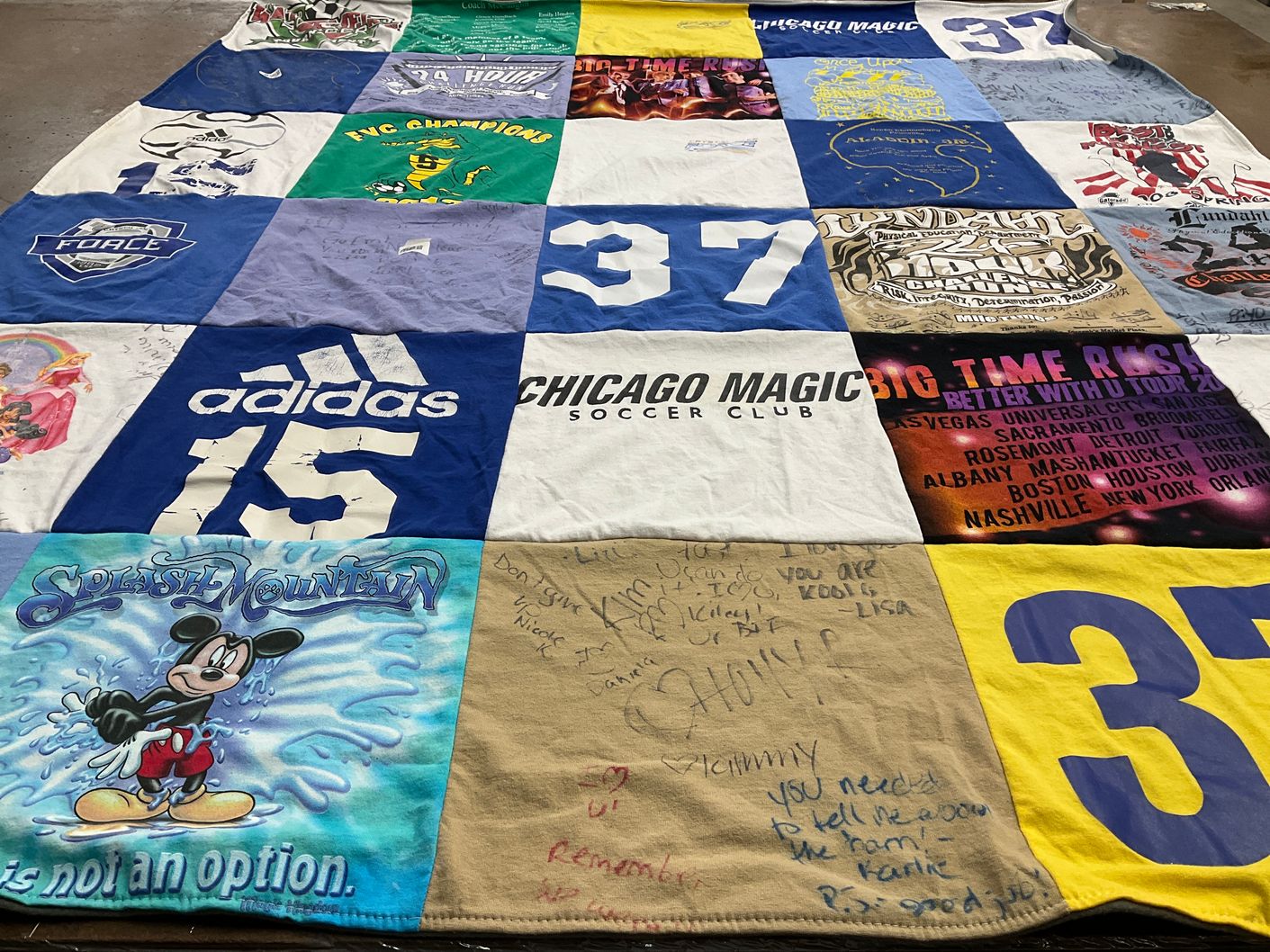 T-shirt quilt with soccer, sports themes by Eren from IL
