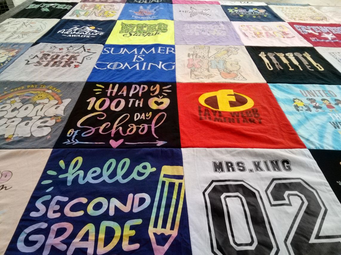 T-shirt quilt from faye webb elementary school by Angela from TX
