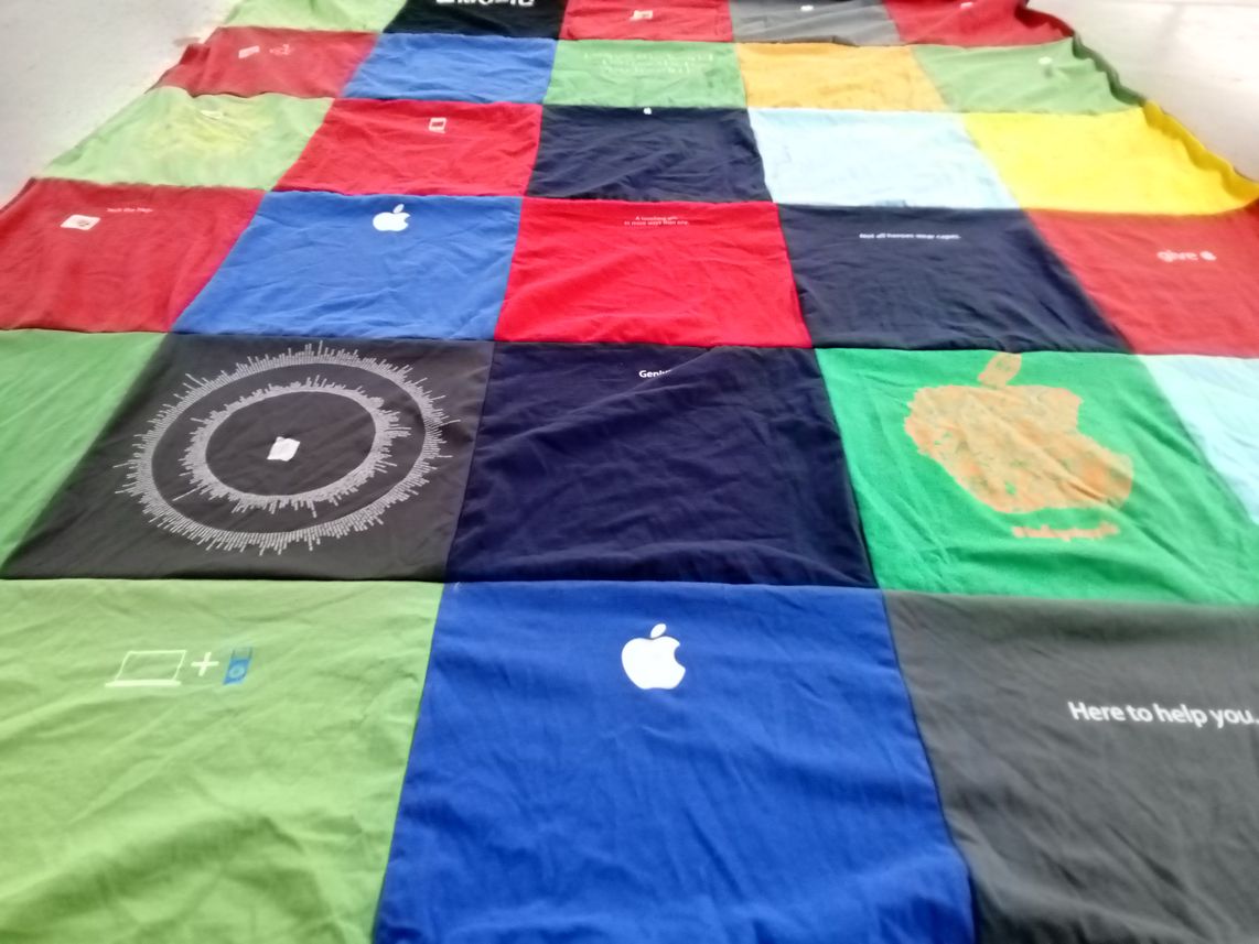 T-shirt quilt with technology, computers themes by Chrissy from MO