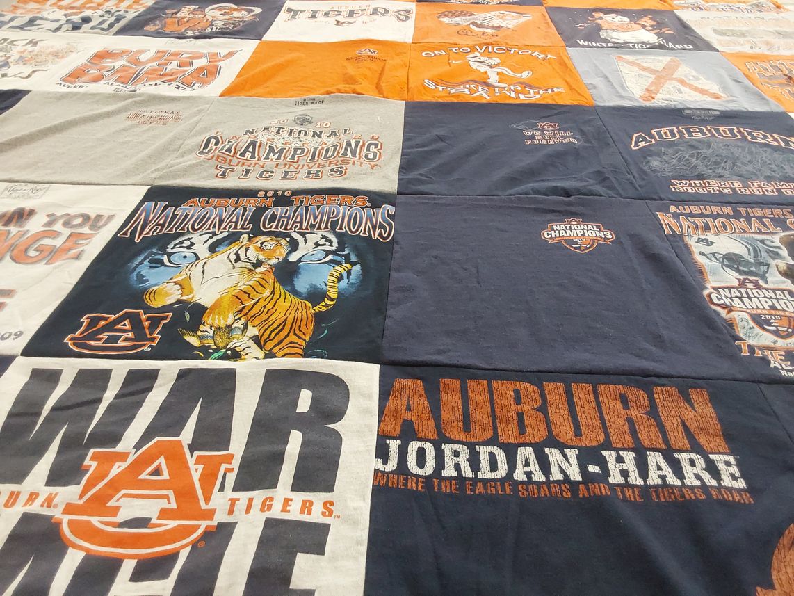 T-shirt quilt featuring auburn tigers by Sandy from FL