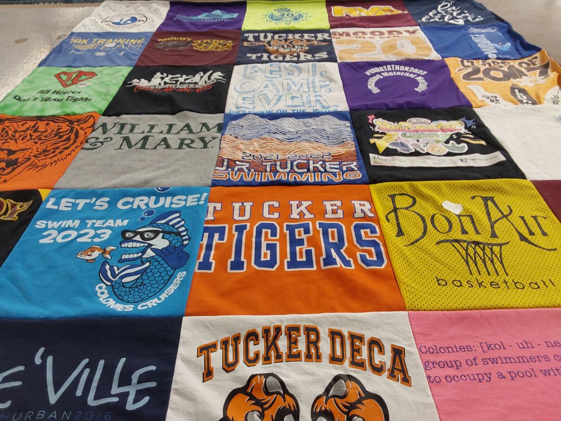 T-shirt quilt featuring tucker swim team by Sarah from VA