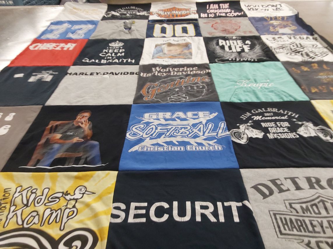 T-shirt quilt featuring grace softball by Erin from MI