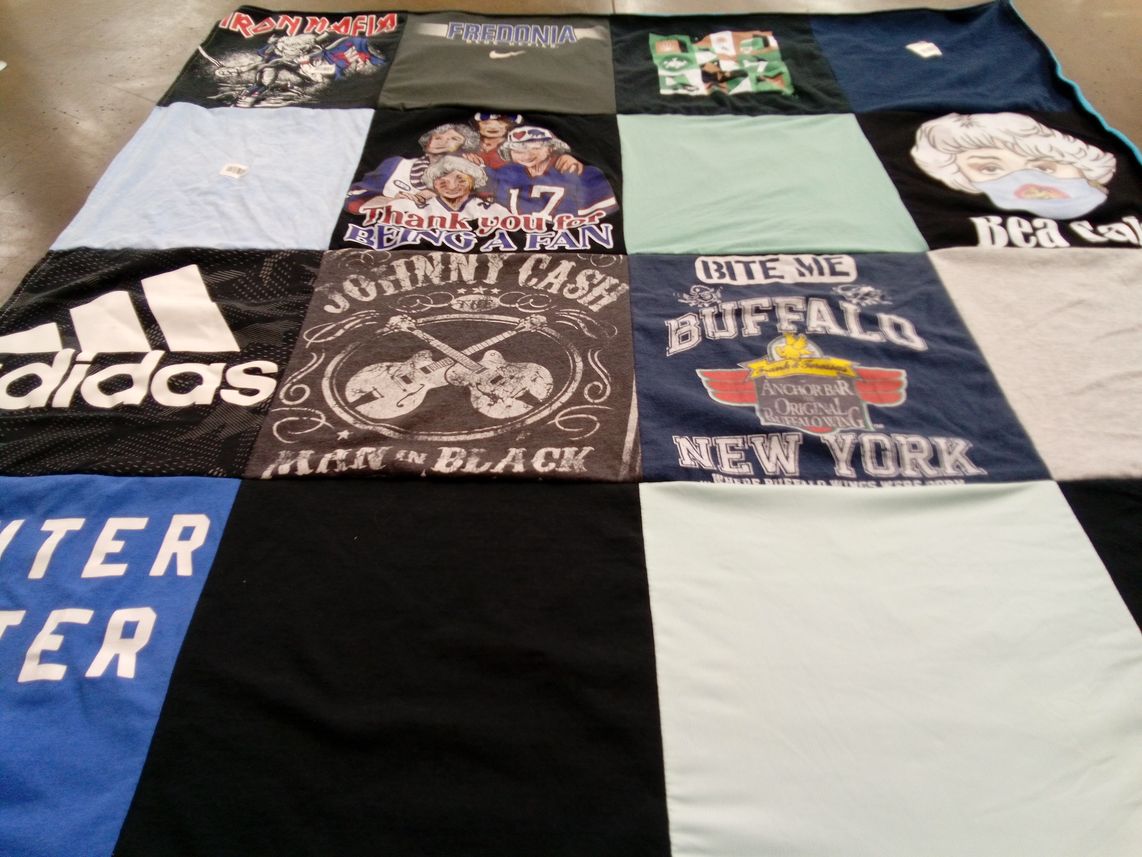 T-shirt quilt from fredonia university by Davis from NC