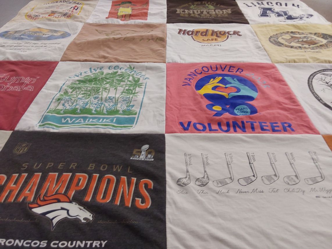 T-shirt quilt featuring denver broncos by Tammie from CO