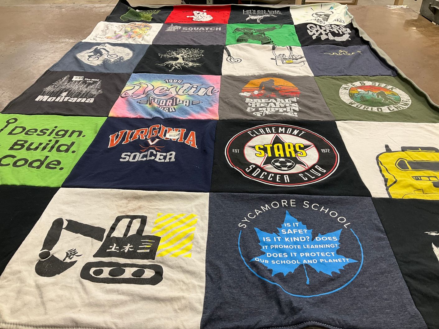 T-shirt quilt featuring claremont stars soccer club by Heather from CA