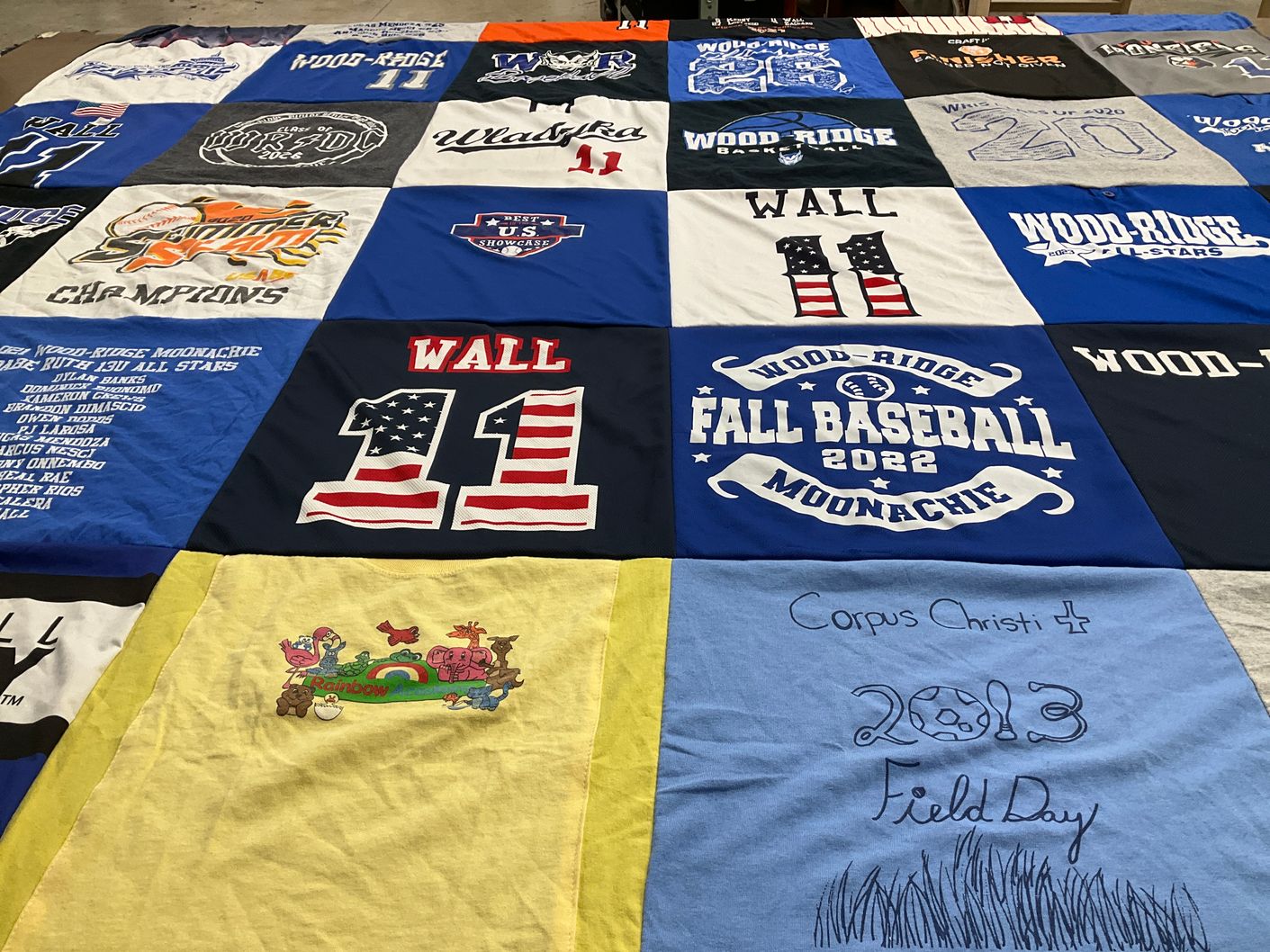 T-shirt quilt featuring wood-ridge baseball team by Regina from NJ