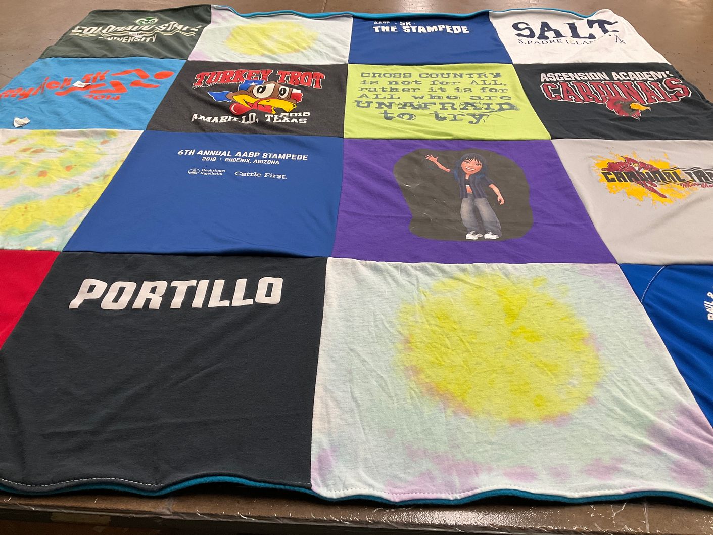 T-shirt quilt featuring cardinals by Jacque from TX