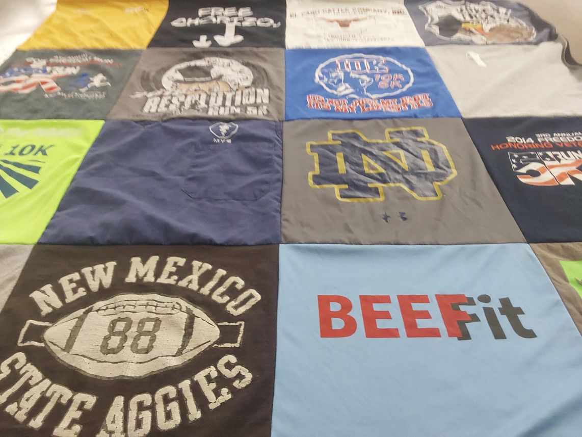 T-shirt quilt featuring university of notre dame by Jacque from TX