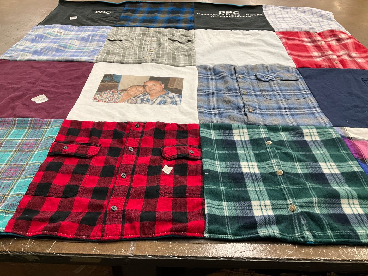 T-shirt quilt with photography themes by Kristy from CA