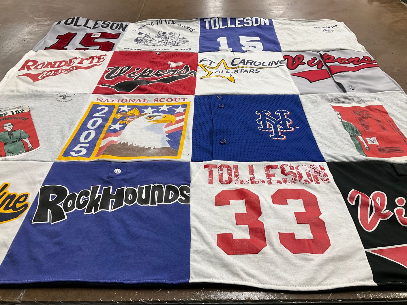 T-shirt quilt featuring tolleson, rockhounds by Sherida from FL