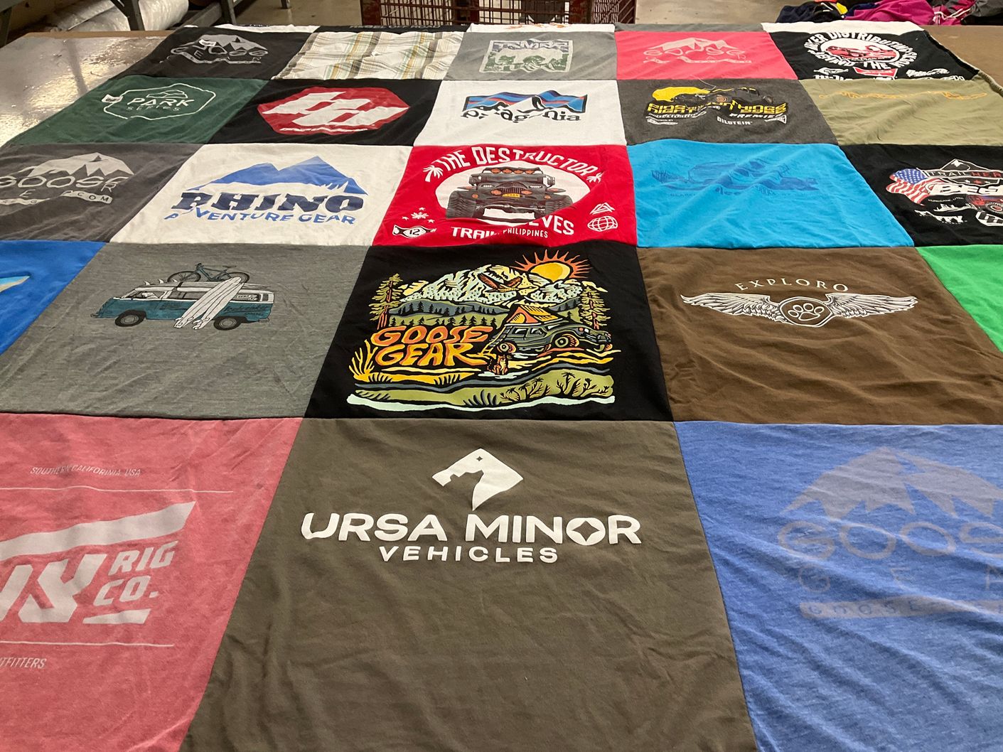 T-shirt quilt with outdoor activities, surfing themes by Tammie from CA