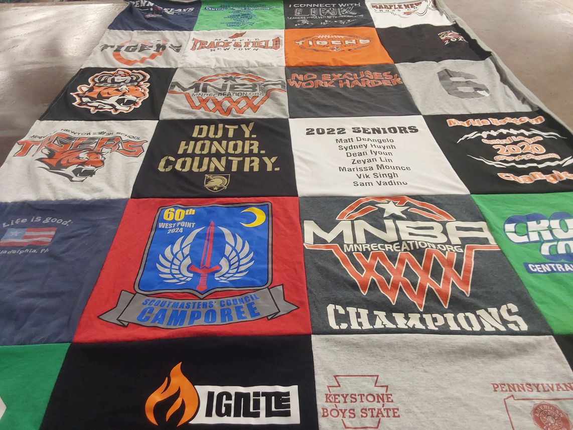 T-shirt quilt featuring newtown tigers by Matthew from PA