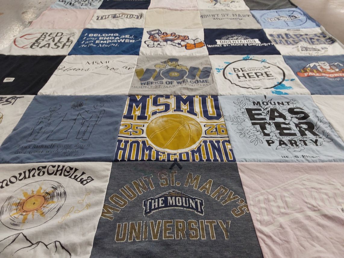 T-shirt quilt from mount saint mary's university by Alijandra from MD