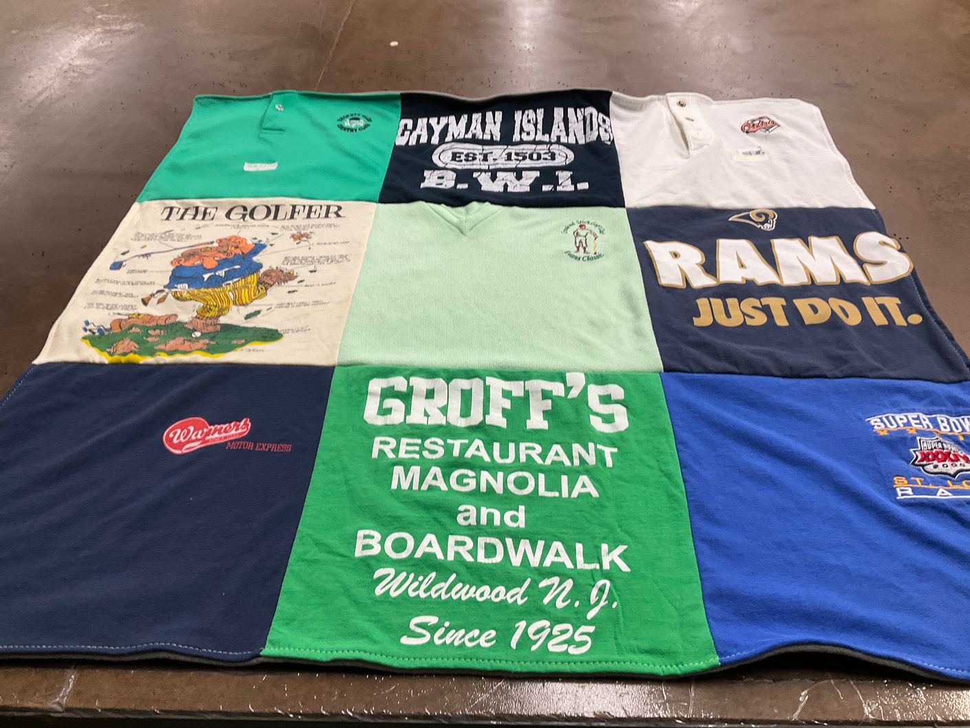 T-shirt quilt featuring los angeles rams by Ann from GA