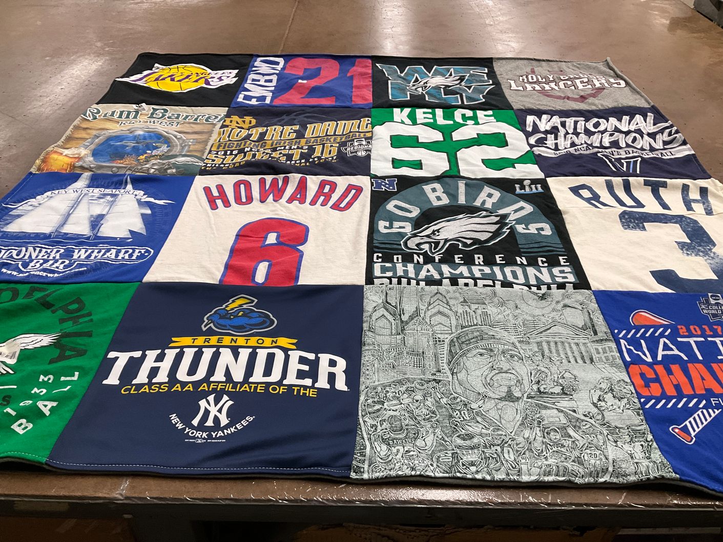 T-shirt quilt featuring philadelphia eagles, trenton thunder by Rosemarie from NJ