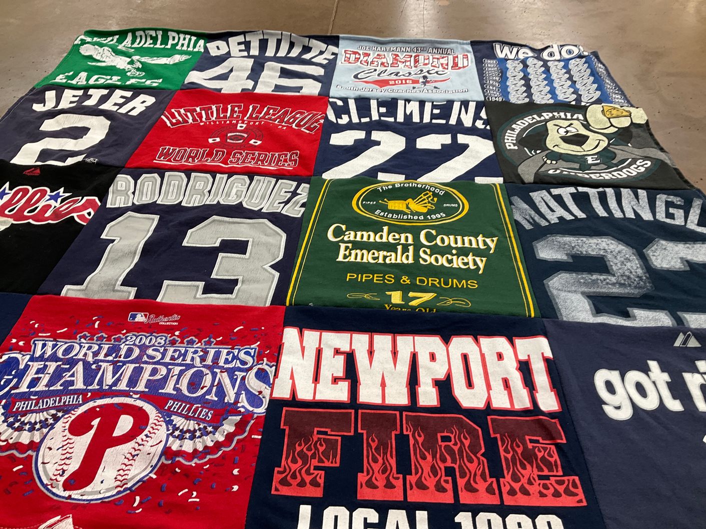 T-shirt quilt featuring philadelphia phillies by Rosemarie from NJ