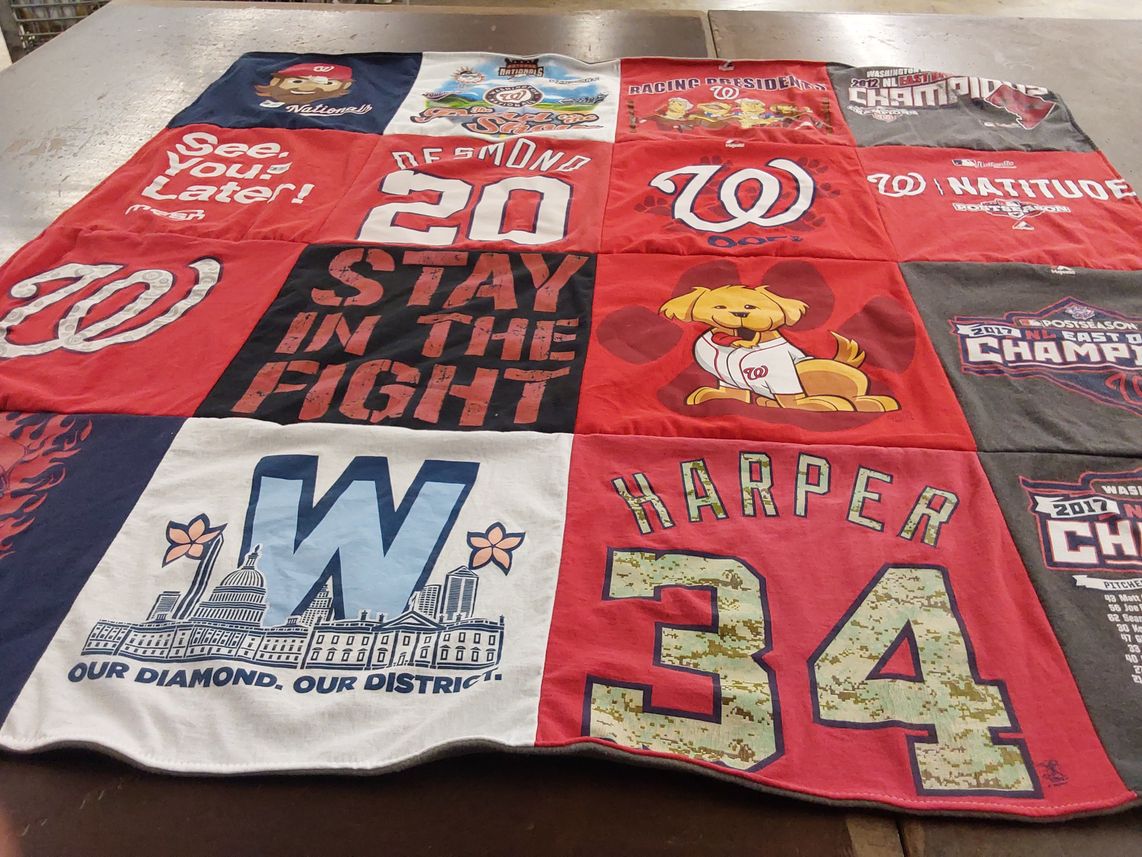 T-shirt quilt featuring washington nationals by Jennifer from VA