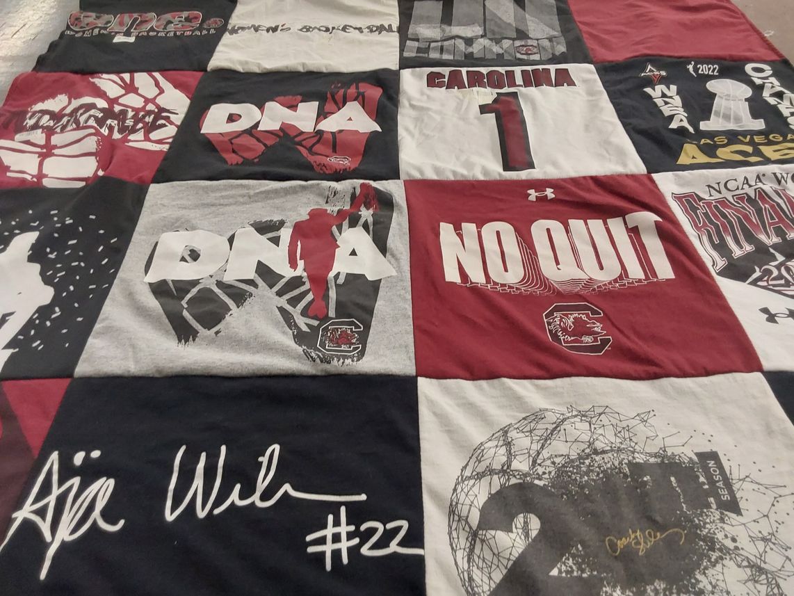 T-shirt quilt featuring university of south carolina women's basketball by Nancy from SC