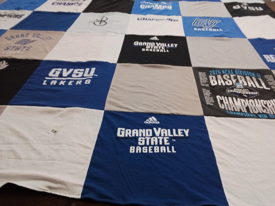 T-shirt quilt from grand valley state university by Christine from MI