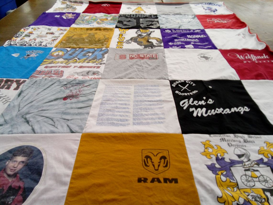 T-shirt quilt featuring nc state university by Brenda from NC