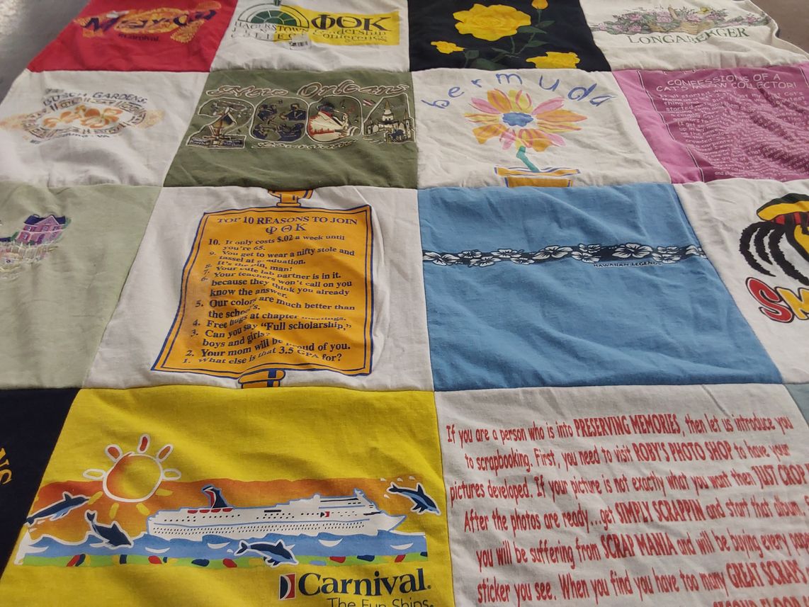 T-shirt quilt with scrapbooking, cruising themes by Melanie from MD