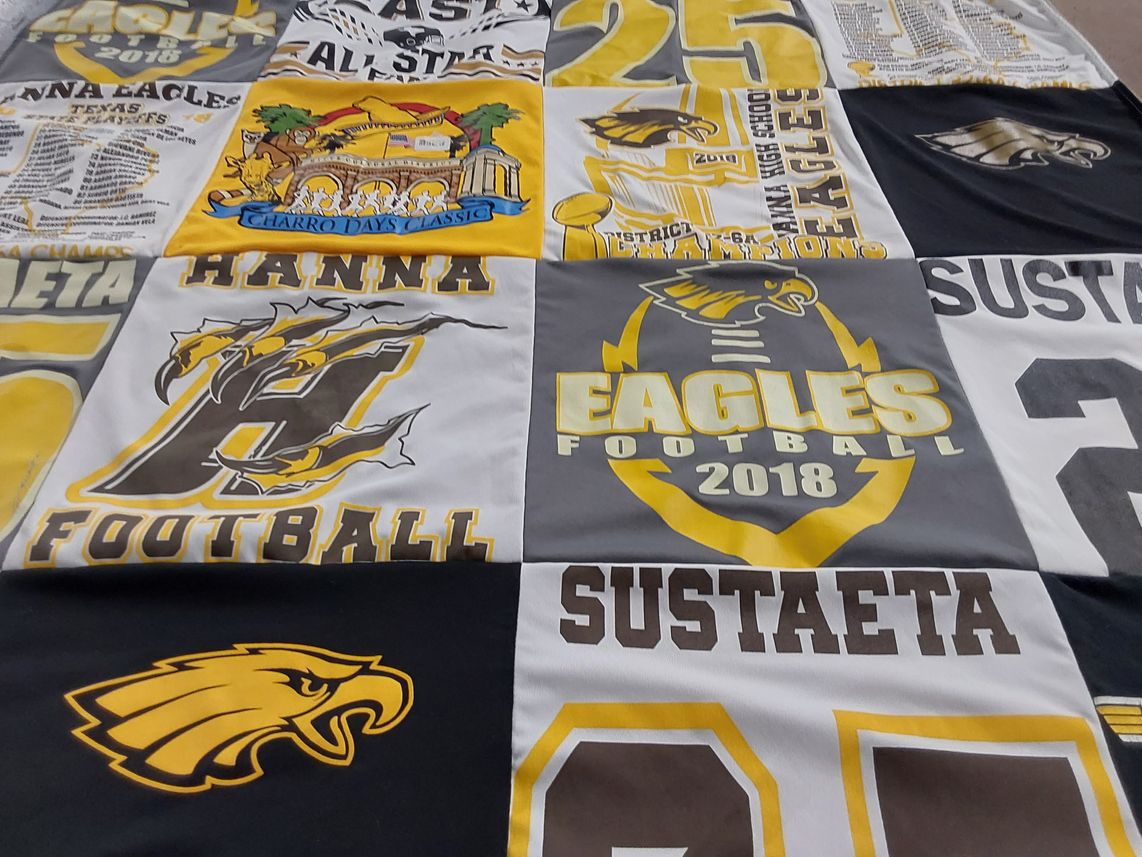 T-shirt quilt featuring hanna eagles football by Cristina from TX